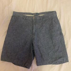 Polo by Ralph Lauren Shorts Men Size 36 Blue 100% Cotton Slash Pocket Flat Front